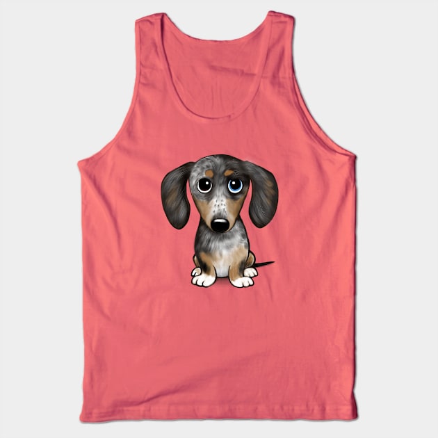 Merle Dapple Dachshund Cute Wiener Dog Tank Top by Coffee Squirrel